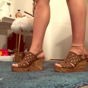 Olive Green Franco Sarto Wedges